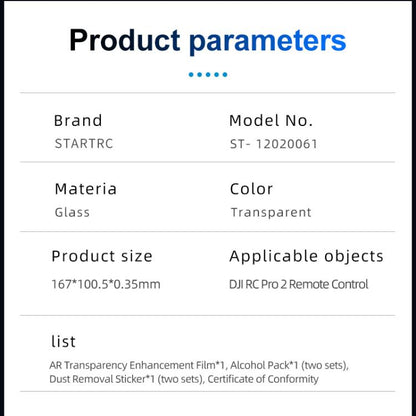 STARTRC HD AR Tempered Glass Film for DJI Mavic 4 Pro / RC Pro 2 (Transparent) - Others by STARTRC | Online Shopping UK | buy2fix