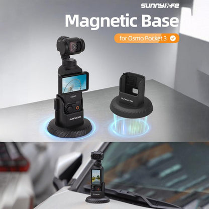 For DJI Osmo Pocket 3 Sunnylife Magnetic Base Mount Tabletop Base Stand Holder (Black) - Mount & Holder by Sunnylife | Online Shopping UK | buy2fix