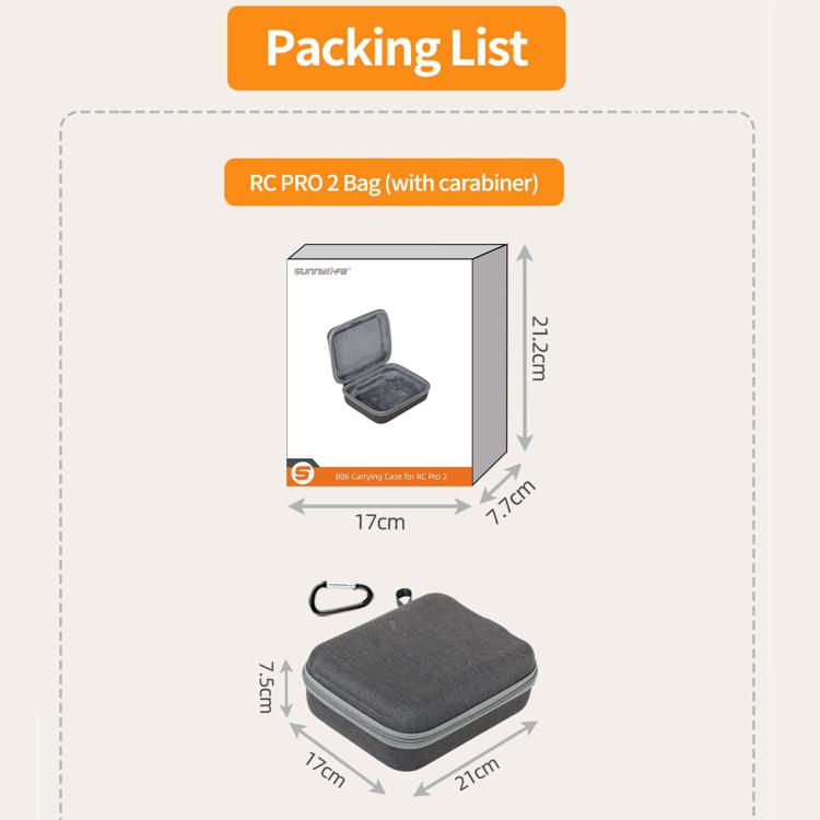 For DJI RC Pro 2 Sunnylife Carrying Case Storage Bag (Grey) - Backpacks & Bags by Sunnylife | Online Shopping UK | buy2fix