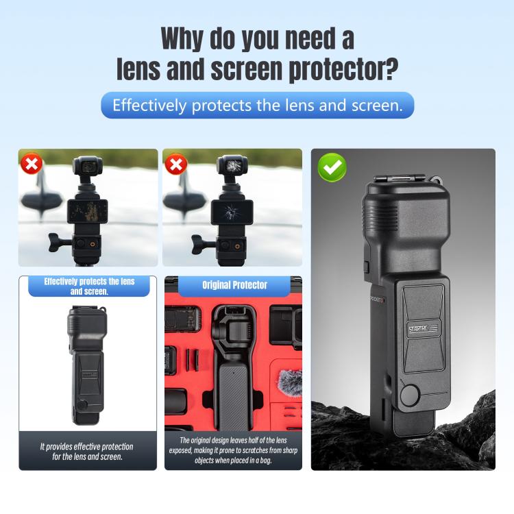 For DJI Osmo Pocket 3 STARTRC Gimbal Protective Cover Camera Lens Protective Case (Black) - Case & Bags by STARTRC | Online Shopping UK | buy2fix