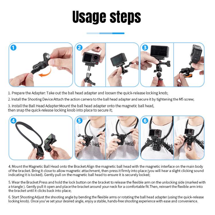 STARTRC Lazy Neck Bracket V3 POV View Mount with Chest Strap (Black) - Mount & Holder by STARTRC | Online Shopping UK | buy2fix