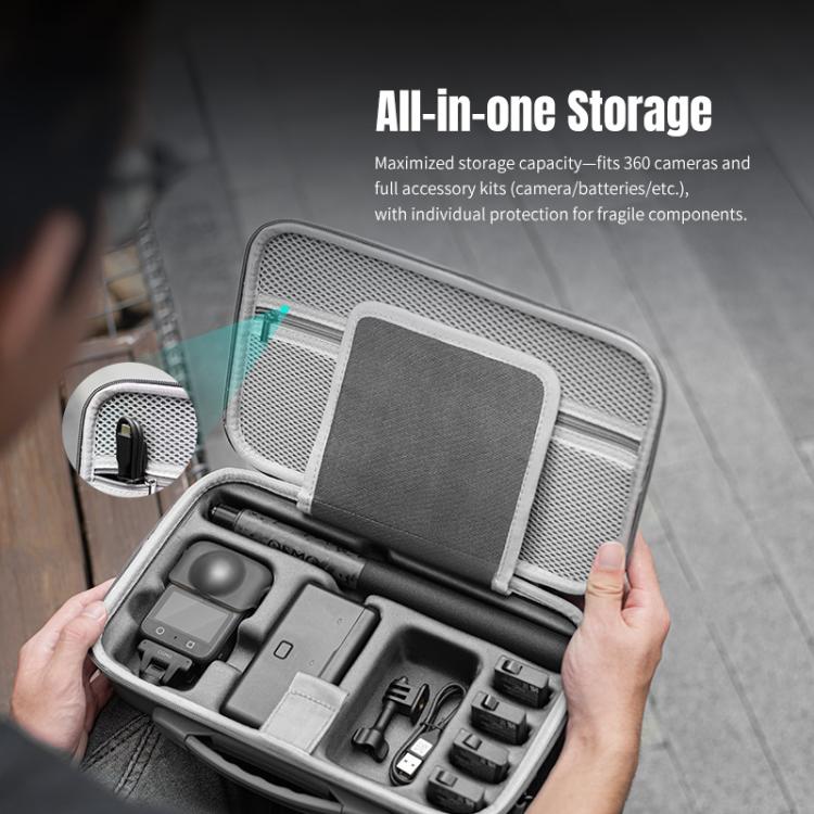 For DJI Osmo 360 STARTRC Full Kit Portable Handbag Shoulder PU Storage Bag (Grey) - Case & Bags by STARTRC | Online Shopping UK | buy2fix
