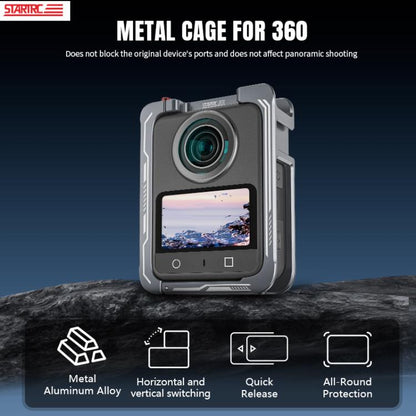 For DJI Osmo 360 STARTRC Metal Cage Frame with Cold Shoe (Grey) - Protection Frame by STARTRC | Online Shopping UK | buy2fix