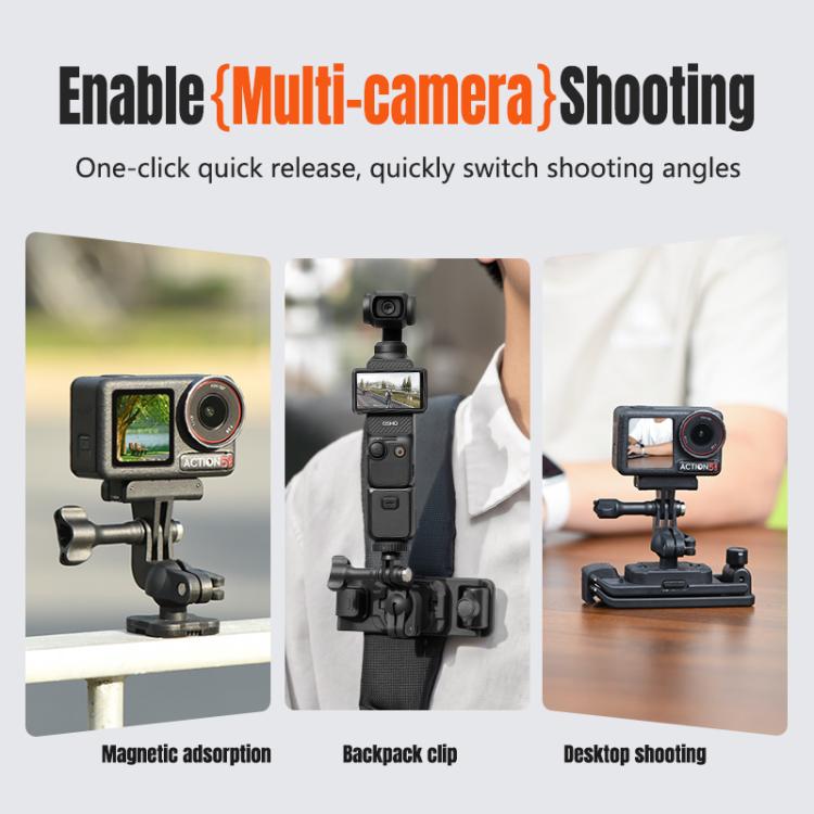 STARTRC Magnetic  Backpack Clip Mount for DJI Osmo 360 / GoPro Action Cameras (Black) - Mount & Holder by STARTRC | Online Shopping UK | buy2fix
