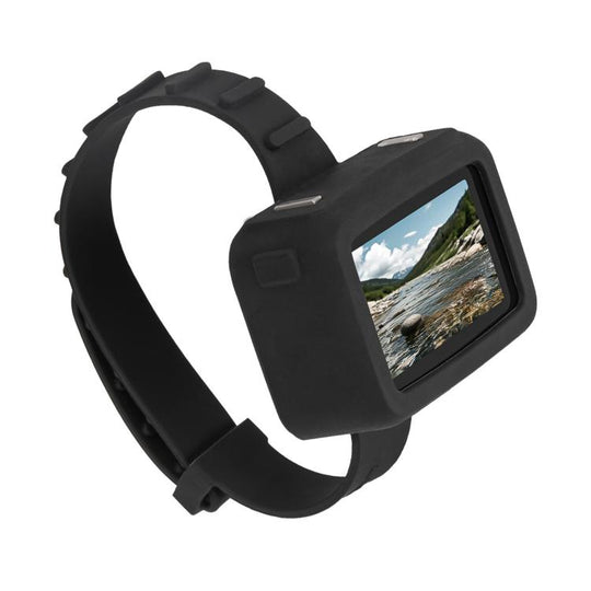 For DJI Osmo Nano Sunnylife Vision Dock Strap Wristband Expansion Band Silicone Protective Cover Bicycle Strap Cat Collar (Black)