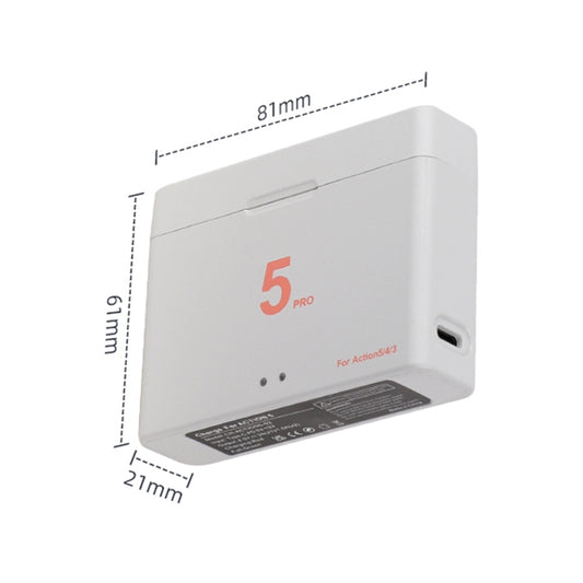 For DJI Osmo Action 5 Pro / 4 / 3 Battery Charger Box Dual-Slot Batteries Charger (White) by buy2fix