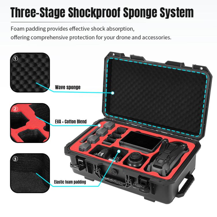 Portable Box Sealed Waterproof Trolley Suitcase For DJI Mavic 4 Pro / Mavic 3 / Air 3 (Black) - Backpacks & Bags by STARTRC | Online Shopping UK | buy2fix