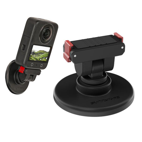 Sunnylife Quick-Release Magnetic Base Mount 1/4 180 Tilt Adjustable Tabletop Base Bracket For DJI Osmo 360 / Action 5 Pro / 4 / 3 / 2 (Black)