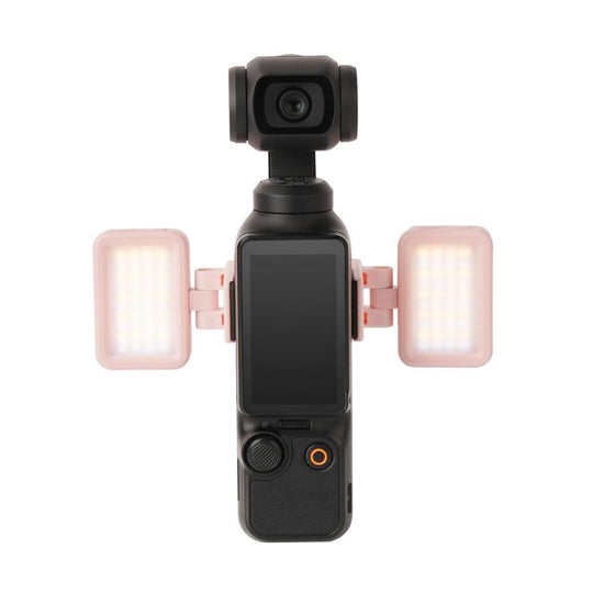 For DJI Osmo Pocket 4 / 3 Sunnylife Adjustable LED Video Light Quick-Release Fill Light Tri-Color Dimmable Portable Fill Lamp (Pink)