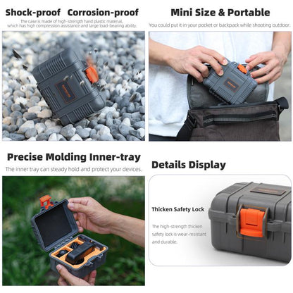 For DJI Osmo 360 Sunnylife Mini Travel Box Waterproof Carrying Box Shock-proof Hard Shell (Grey) - Case & Bags by Sunnylife | Online Shopping UK | buy2fix