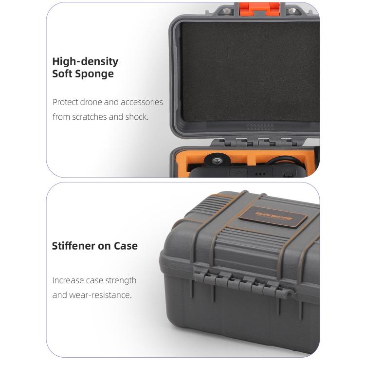 For DJI Osmo 360 Sunnylife Mini Travel Box Waterproof Carrying Box Shock-proof Hard Shell (Grey) - Case & Bags by Sunnylife | Online Shopping UK | buy2fix