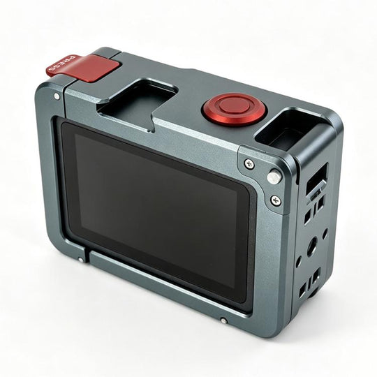 For DJI Osmo Action 6 YELANGU Metal Camera Cage with Dual-Opening (Titanium Grey)