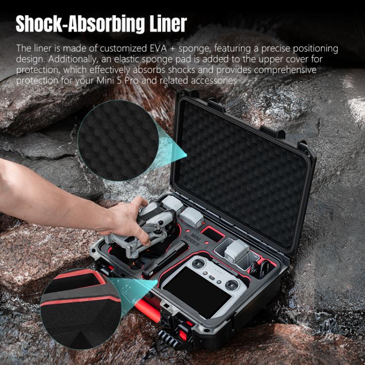 For DJI Mini 5 Pro STARTRC Waterproof ABS Suitcase Shoulder Storage Box (Black) - Backpacks & Bags by STARTRC | Online Shopping UK | buy2fix