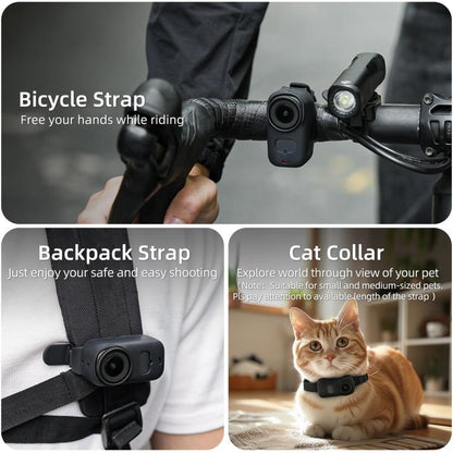 For DJI Osmo Nano Sunnylife Wristband Expansion Band Silicone Protective Cover Backpack Bicycle Strap Cat Collar (Black) - Case & Bags by Sunnylife | Online Shopping UK | buy2fix