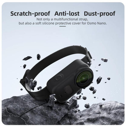 For DJI Osmo Nano Sunnylife Wristband Expansion Band Silicone Protective Cover Backpack Bicycle Strap Cat Collar (Black) - Case & Bags by Sunnylife | Online Shopping UK | buy2fix