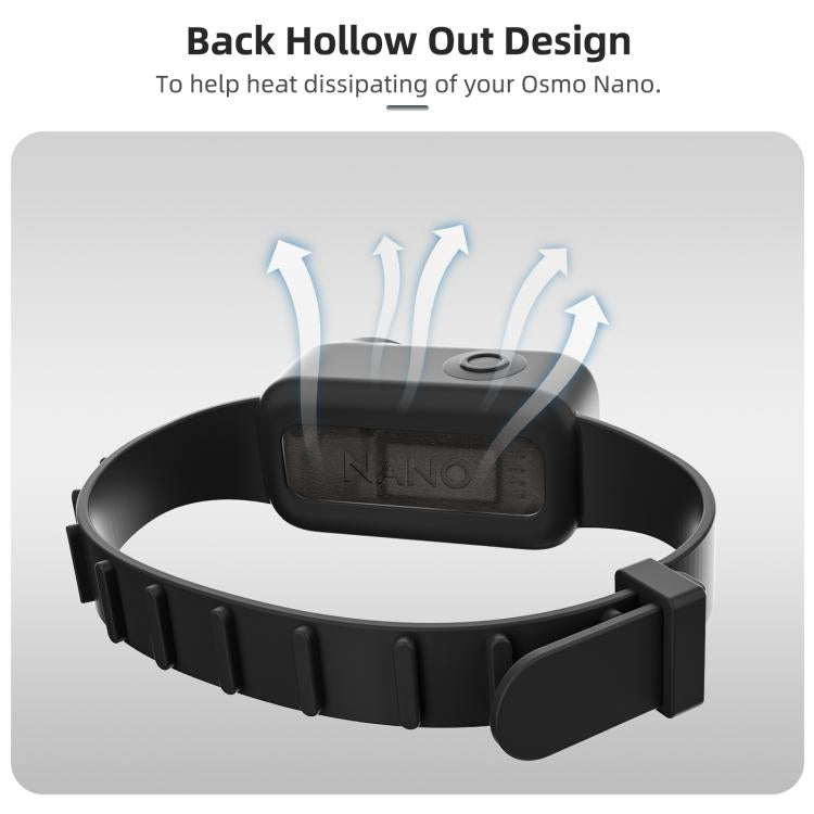 For DJI Osmo Nano Sunnylife Wristband Expansion Band Silicone Protective Cover Backpack Bicycle Strap Cat Collar (Black) - Case & Bags by Sunnylife | Online Shopping UK | buy2fix