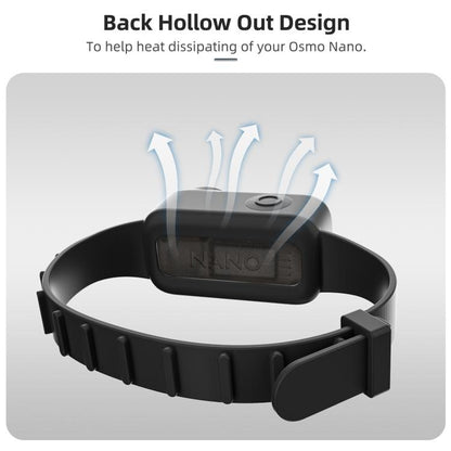 For DJI Osmo Nano Sunnylife Wristband Expansion Band Silicone Protective Cover Backpack Bicycle Strap Cat Collar (Black) - Case & Bags by Sunnylife | Online Shopping UK | buy2fix