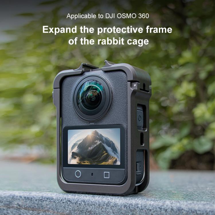 For DJI Osmo 360 PC Plastic Cage Frame with Cold Shoe (Black) - Protection Frame by buy2fix | Online Shopping UK | buy2fix