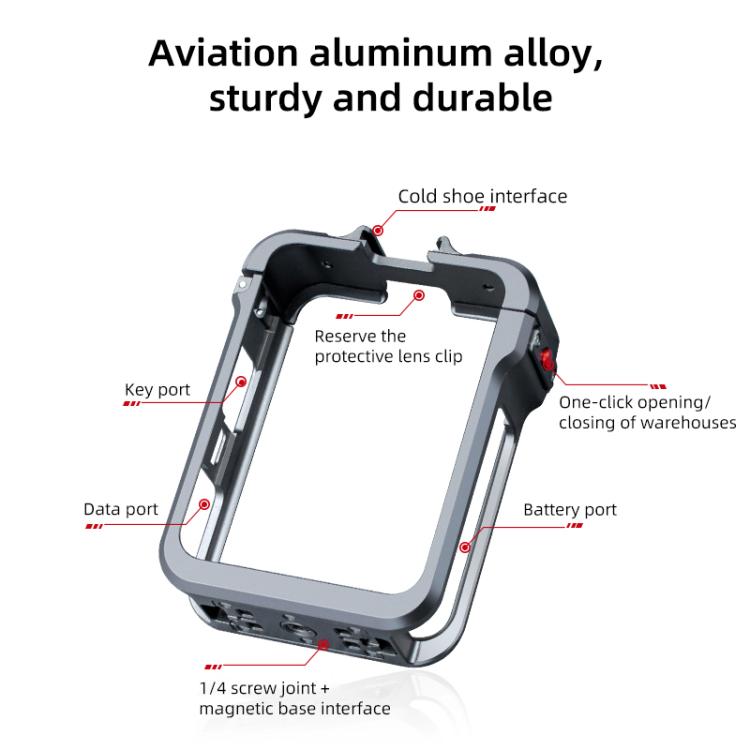 For DJI Osmo 360 Aluminum Alloy Protective Cage Expansion Frame (Grey) - Protection Frame by buy2fix | Online Shopping UK | buy2fix