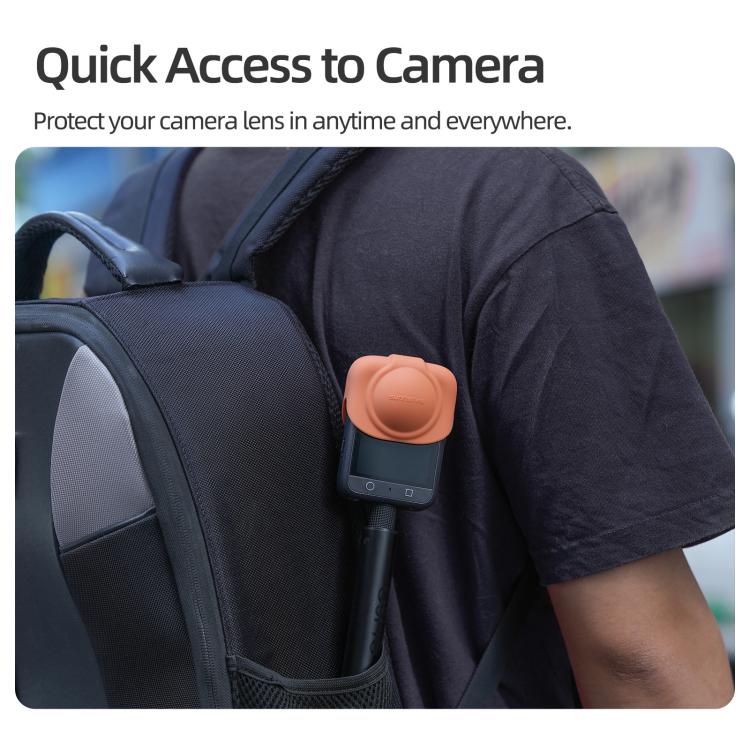 For DJI Osmo 360 Sunnylife Silicone Lens Cap Protective Cover Lens Protector (Orange) - Case & Bags by Sunnylife | Online Shopping UK | buy2fix