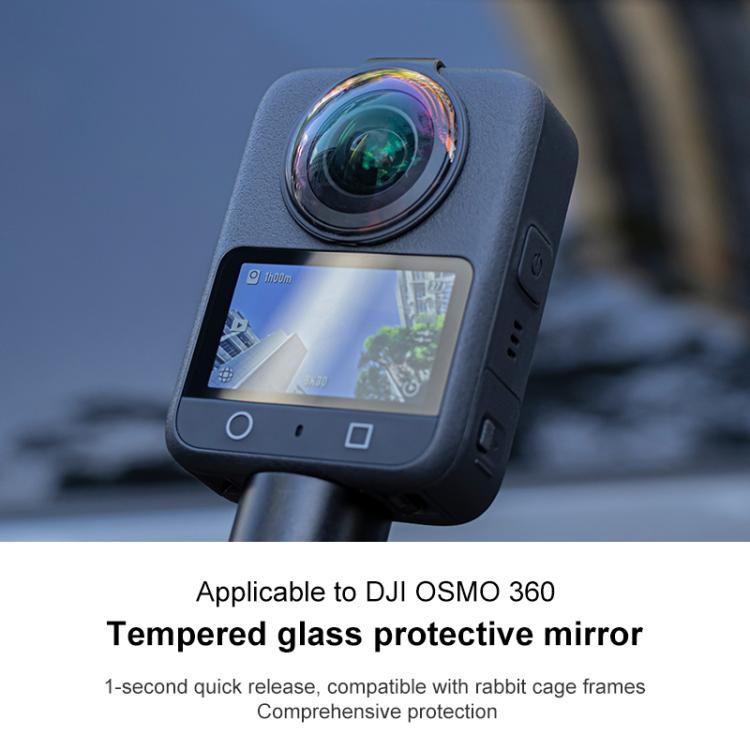For DJI Osmo 360 Camera Optical Tempered Glass Cover Protective Lens Guard (Black) - Other by buy2fix | Online Shopping UK | buy2fix