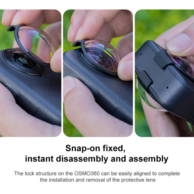 For DJI Osmo 360 Camera Optical Tempered Glass Cover Protective Lens Guard (Black) - Other by buy2fix | Online Shopping UK | buy2fix