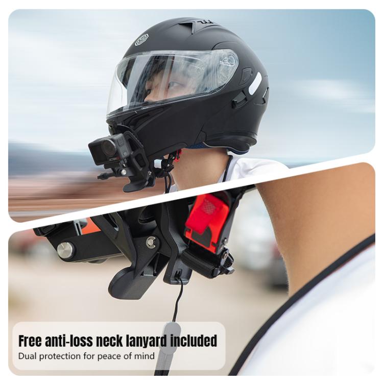 STARTRC Helmet Chin Mount Clip For GoPro, Insta360, DJI and Other Action Cameras (Black) - Mount & Holder by STARTRC | Online Shopping UK | buy2fix