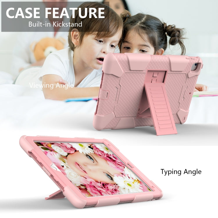 Shockproof Two-color Silicone Protection Shell for iPad 9.7(2018) & 9.7(2017) & Air 2, with Holder(Rose Gold) - iPad 9.7 (2018) & (2017) Cases by buy2fix | Online Shopping UK | buy2fix