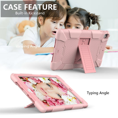 Shockproof Two-color Silicone Protection Shell for iPad 9.7(2018) & 9.7(2017) & Air 2, with Holder(Rose Gold) - iPad 9.7 (2018) & (2017) Cases by buy2fix | Online Shopping UK | buy2fix
