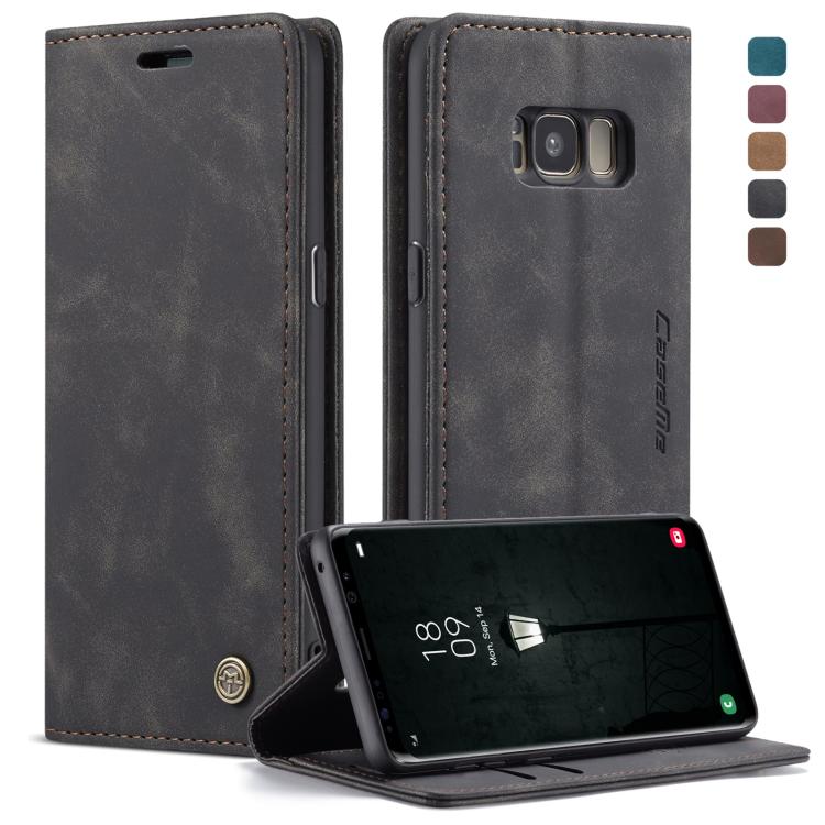 CaseMe-013 Multifunctional Retro Frosted Horizontal Flip Leather Case with Card Slot & Holder & Wallet for Galaxy S8(Black) - Galaxy Phone Cases by CaseMe | Online Shopping UK | buy2fix