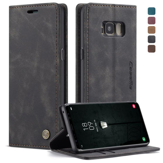 CaseMe-013 Multifunctional Retro Frosted Horizontal Flip Leather Case with Card Slot & Holder & Wallet for Galaxy S8(Black) - Galaxy Phone Cases by CaseMe | Online Shopping UK | buy2fix