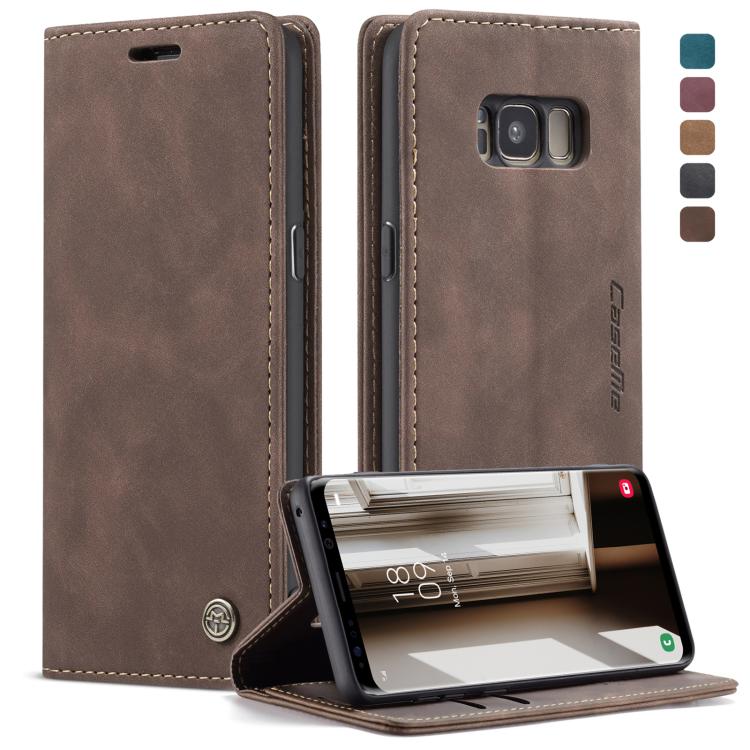 CaseMe-013 Multifunctional Retro Frosted Horizontal Flip Leather Case with Card Slot & Holder & Wallet for Galaxy S8(Coffee) - Galaxy Phone Cases by CaseMe | Online Shopping UK | buy2fix