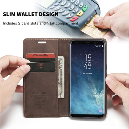 CaseMe-013 Multifunctional Retro Frosted Horizontal Flip Leather Case with Card Slot & Holder & Wallet for Galaxy S8(Coffee) - Galaxy Phone Cases by CaseMe | Online Shopping UK | buy2fix
