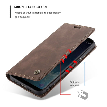 CaseMe-013 Multifunctional Retro Frosted Horizontal Flip Leather Case with Card Slot & Holder & Wallet for Galaxy S8(Coffee) - Galaxy Phone Cases by CaseMe | Online Shopping UK | buy2fix