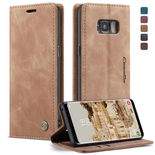 CaseMe-013 Multifunctional Retro Frosted Horizontal Flip Leather Case with Card Slot & Holder & Wallet for Galaxy S8(Brown) - Galaxy Phone Cases by CaseMe | Online Shopping UK | buy2fix