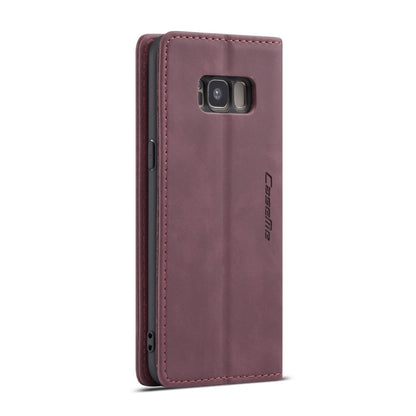 CaseMe-013 Multifunctional Retro Frosted Horizontal Flip Leather Case with Card Slot & Holder & Wallet for Galaxy S8(Wine Red) - Galaxy Phone Cases by CaseMe | Online Shopping UK | buy2fix