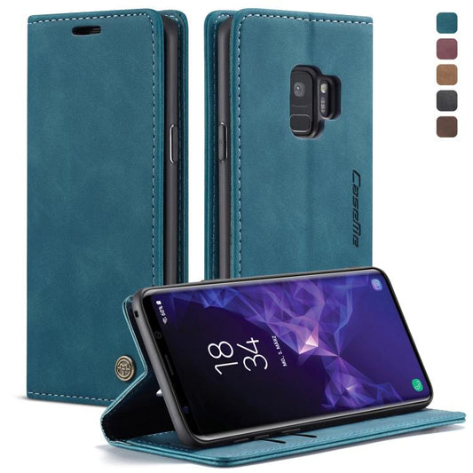 CaseMe-013 Multifunctional Retro Frosted Horizontal Flip Leather Case with Card Slot & Holder & Wallet for Galaxy S9(Blue) - Galaxy Phone Cases by CaseMe | Online Shopping UK | buy2fix