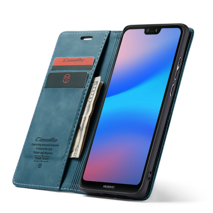 CaseMe-013 Multifunctional Horizontal Flip Leather Case with Card Slot & Holder for Huawei P20 Lite(Blue) - Huawei Cases by CaseMe | Online Shopping UK | buy2fix