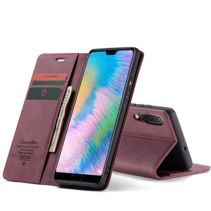 CaseMe-013 Multifunctional Horizontal Flip Leather Case with Card Slot & Holder for Huawei P20(Wine Red) - Huawei Cases by CaseMe | Online Shopping UK | buy2fix