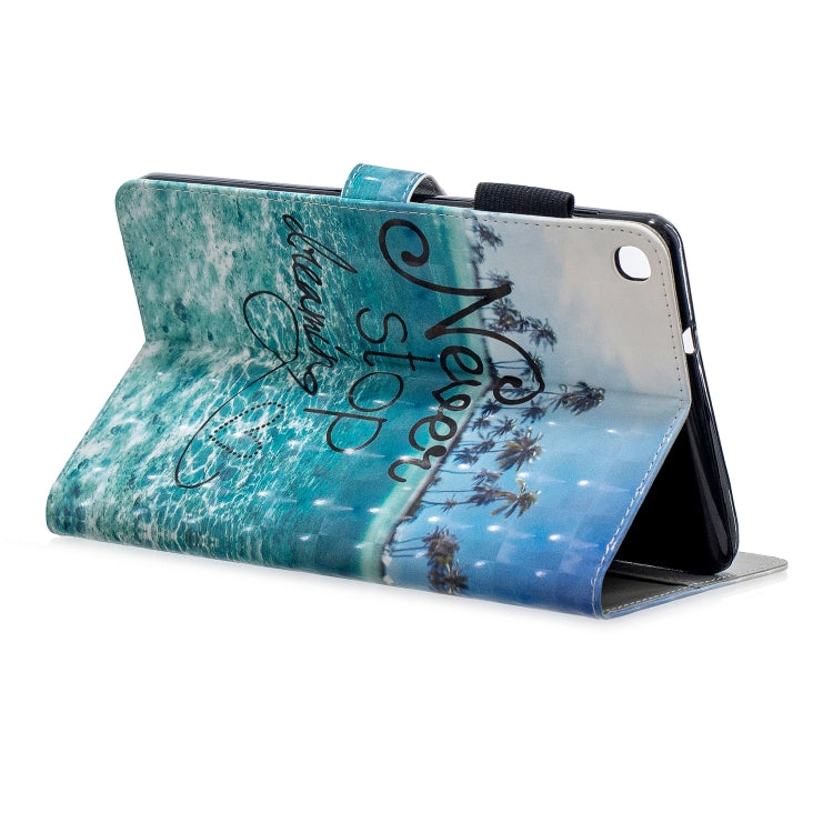 3D Horizontal Flip Leather Case with Holder & Card Slots For  Galaxy Tab A 8 (2019)(Blue Coconut Grove) - Tab A 8.0 & S Pen (2019) P200/P205 by buy2fix | Online Shopping UK | buy2fix