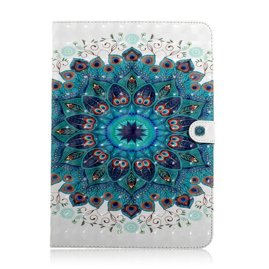 3D Colored Drawing Universal Horizontal Flip Leather Case, with Holder & Card Slot & Wallet for 8 inch Tablet PC(Peacock Wreath) - 8 inch by buy2fix | Online Shopping UK | buy2fix