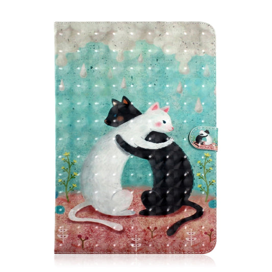 3D Colored Drawing Universal Horizontal Flip Leather Case, with Holder & Card Slot & Wallet for 10 inch Tablet PC(Black White Cat) - 10 - 11 inch by buy2fix | Online Shopping UK | buy2fix