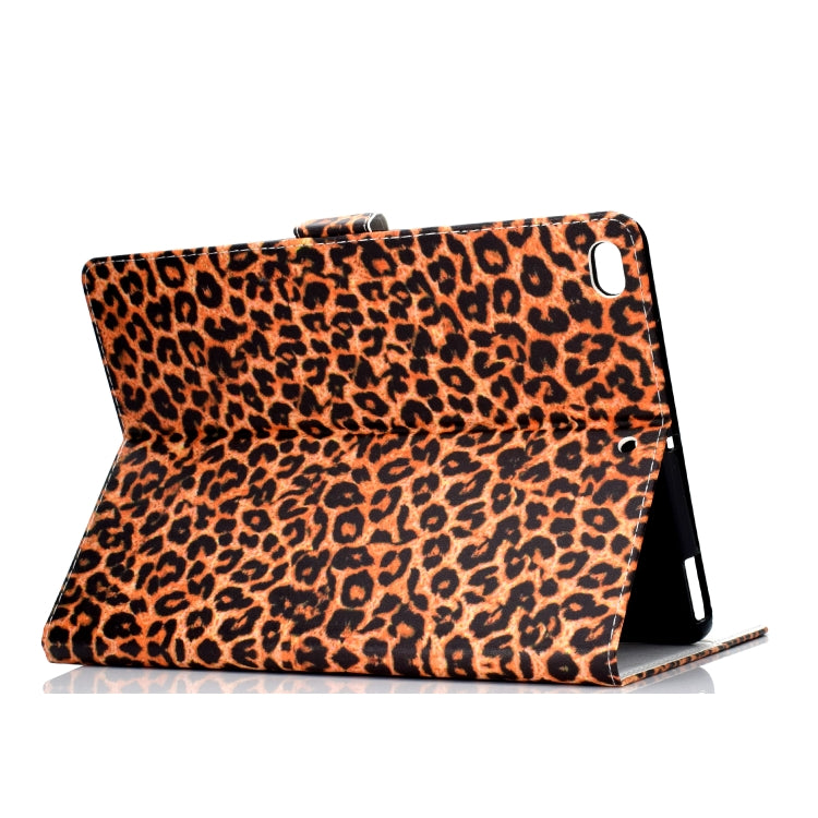 Colored Pattern Drawing Horizontal Flip PU Leather Case with Three-folding Holder & Sleep / Wake-up Function for iPad 5 / 6 / 8(Yellow leopard grain) - iPad 9.7 (2018) & (2017) Cases by buy2fix | Online Shopping UK | buy2fix