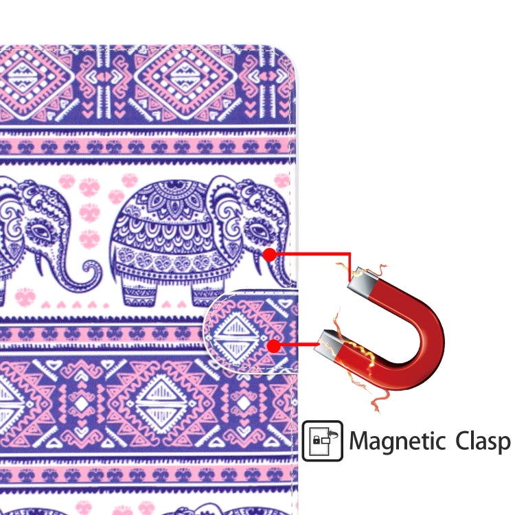 Colored Pattern Drawing Horizontal Flip PU Leather Case with Three-folding Holder & Sleep / Wake-up Function for iPad 5 / 6 / 8(Totem elephant) - iPad 9.7 (2018) & (2017) Cases by buy2fix | Online Shopping UK | buy2fix