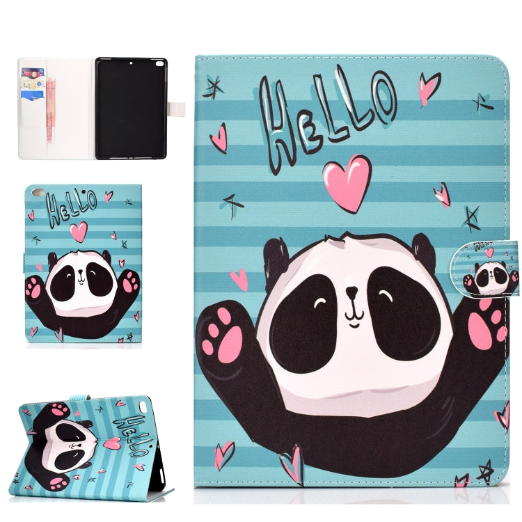 Colored Pattern Drawing Horizontal Flip PU Leather Case with Three-folding Holder & Sleep / Wake-up Function for iPad 5 / 6 / 8(Lovely panda) - iPad 9.7 (2018) & (2017) Cases by buy2fix | Online Shopping UK | buy2fix
