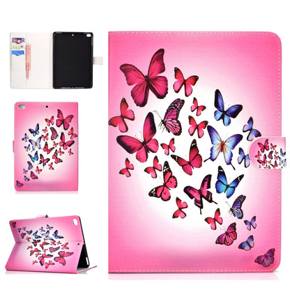 Colored Pattern Drawing Horizontal Flip PU Leather Case with Three-folding Holder & Sleep / Wake-up Function for iPad 5 / 6 / 8(Colorful butterfly) - iPad 9.7 (2018) & (2017) Cases by buy2fix | Online Shopping UK | buy2fix