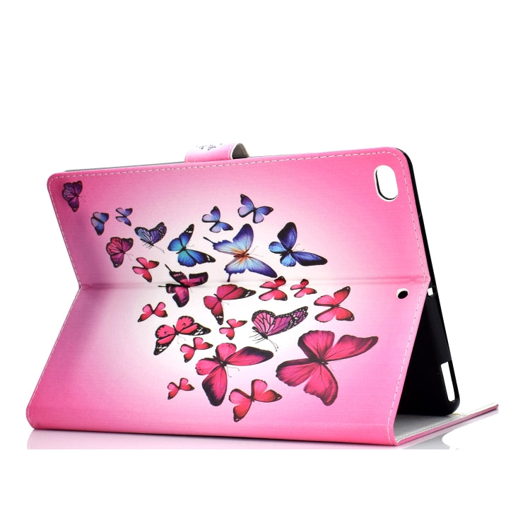 Colored Pattern Drawing Horizontal Flip PU Leather Case with Three-folding Holder & Sleep / Wake-up Function for iPad 5 / 6 / 8(Colorful butterfly) - iPad 9.7 (2018) & (2017) Cases by buy2fix | Online Shopping UK | buy2fix