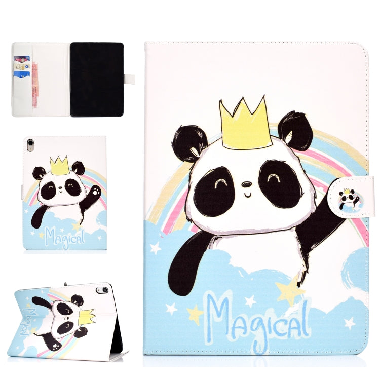 Colored Pattern Drawing Horizontal Flip PU Leather Case with Three-folding Holder & Sleep / Wake-up Function for iPad Pro 11(Crown of panda) - iPad Pro 11 (2018) Cases by buy2fix | Online Shopping UK | buy2fix