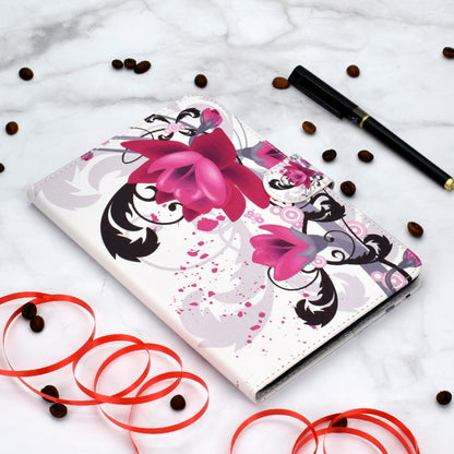 Colored Pattern Drawing Horizontal Flip PU Leather Case with Three-folding Holder & Sleep / Wake-up Function for iPad Pro 11(Flower) - iPad Pro 11 (2018) Cases by buy2fix | Online Shopping UK | buy2fix