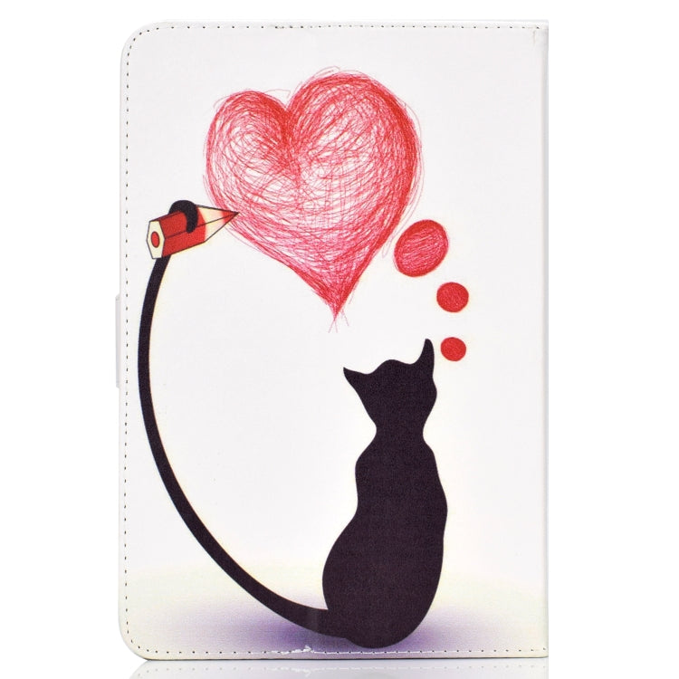Colored Pattern Drawing Horizontal Flip PU Leather Case with Three-folding Holder for 8 inch Tablet PC(Love cats) - 8 inch by buy2fix | Online Shopping UK | buy2fix